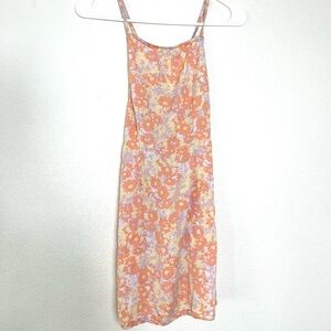 RVCA floral mini dress, size small orange yellow purple sundress